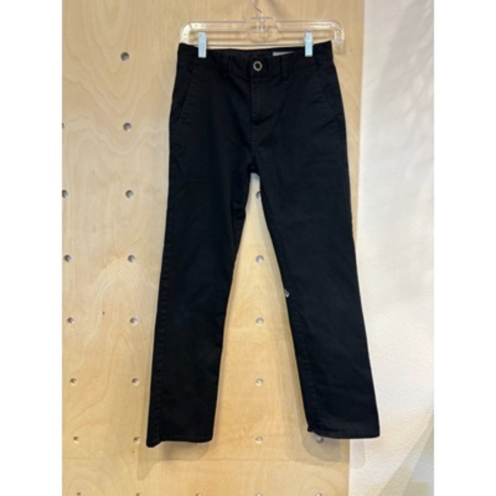 Volcom Mens Black Mid Rise Frickin Modern Stretch Denim Skinny Jeans Size 27